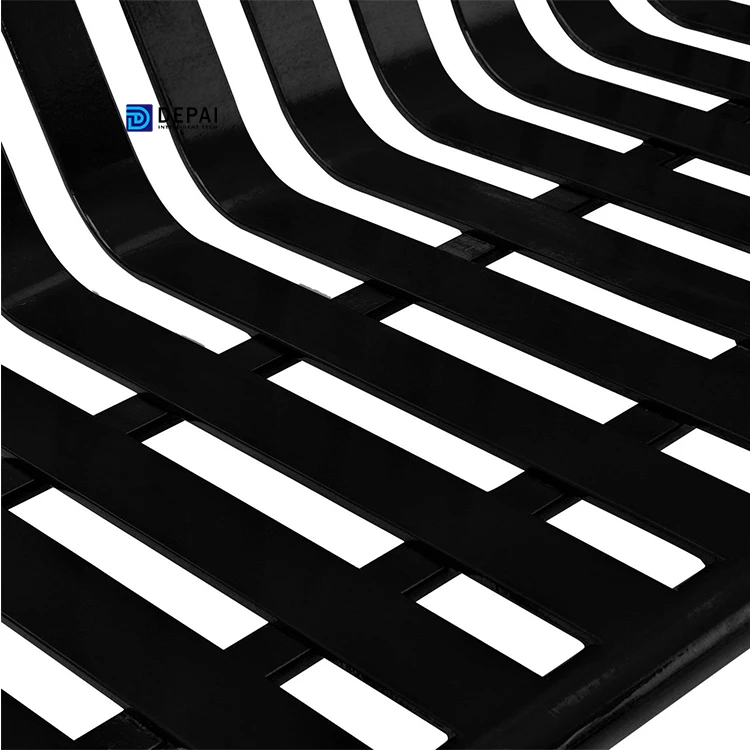 American Style 6ft Outdoor Vertical Steel Slat Park Benches with Black Color