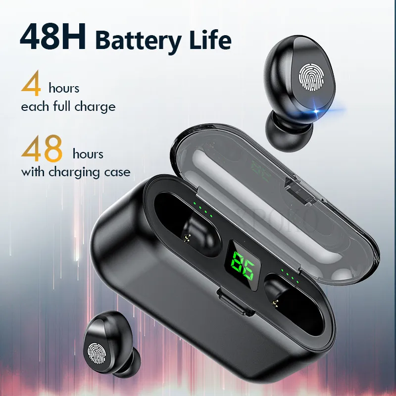  30% скидка F9 Auriculares Inalambricos Водонепроницаемая Ipx7 5 0 1 настоящая беспроводная гарнитура Pro Наушники-вкладыши