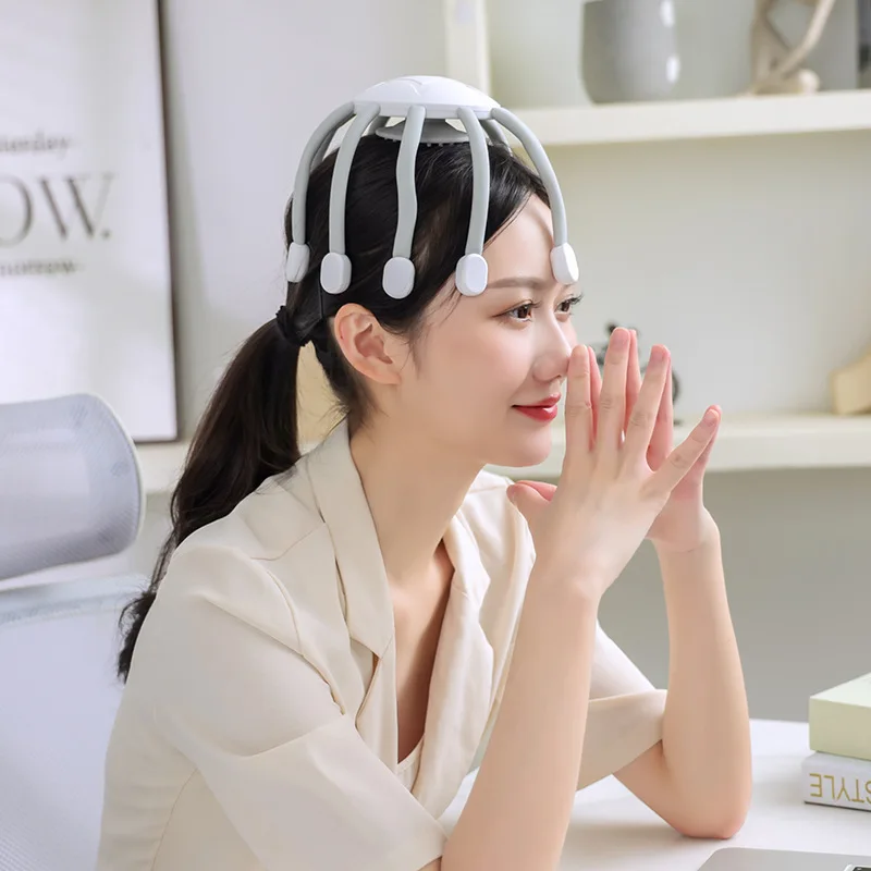 New Arrival Wireless Electric Relax Scalp Massager Fatigue Relief Portable Octopus Head Massager Relax Scalp Massage Machine