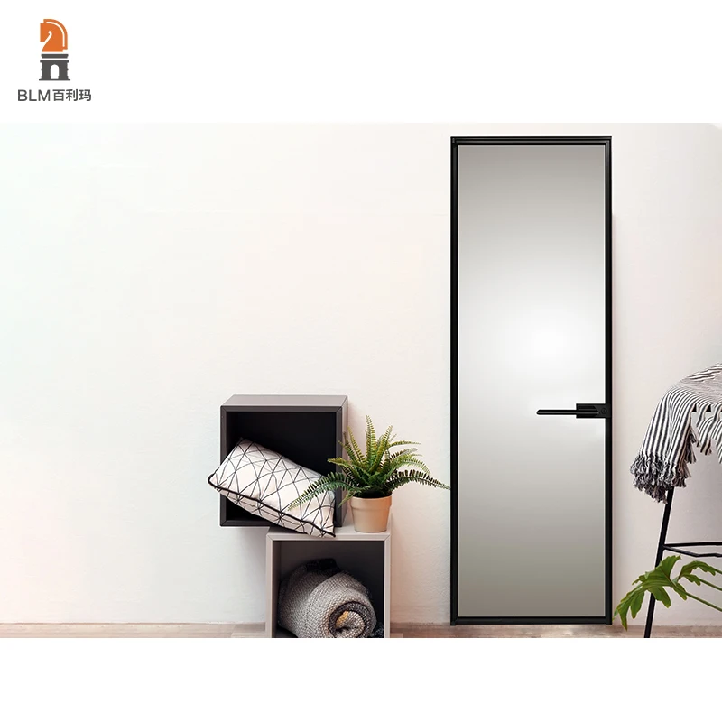 Customized Modern Indoor Divider Entry French Swing Glass Door Windproof Aluminum Alloy Casement Villas Foldable Opening Method