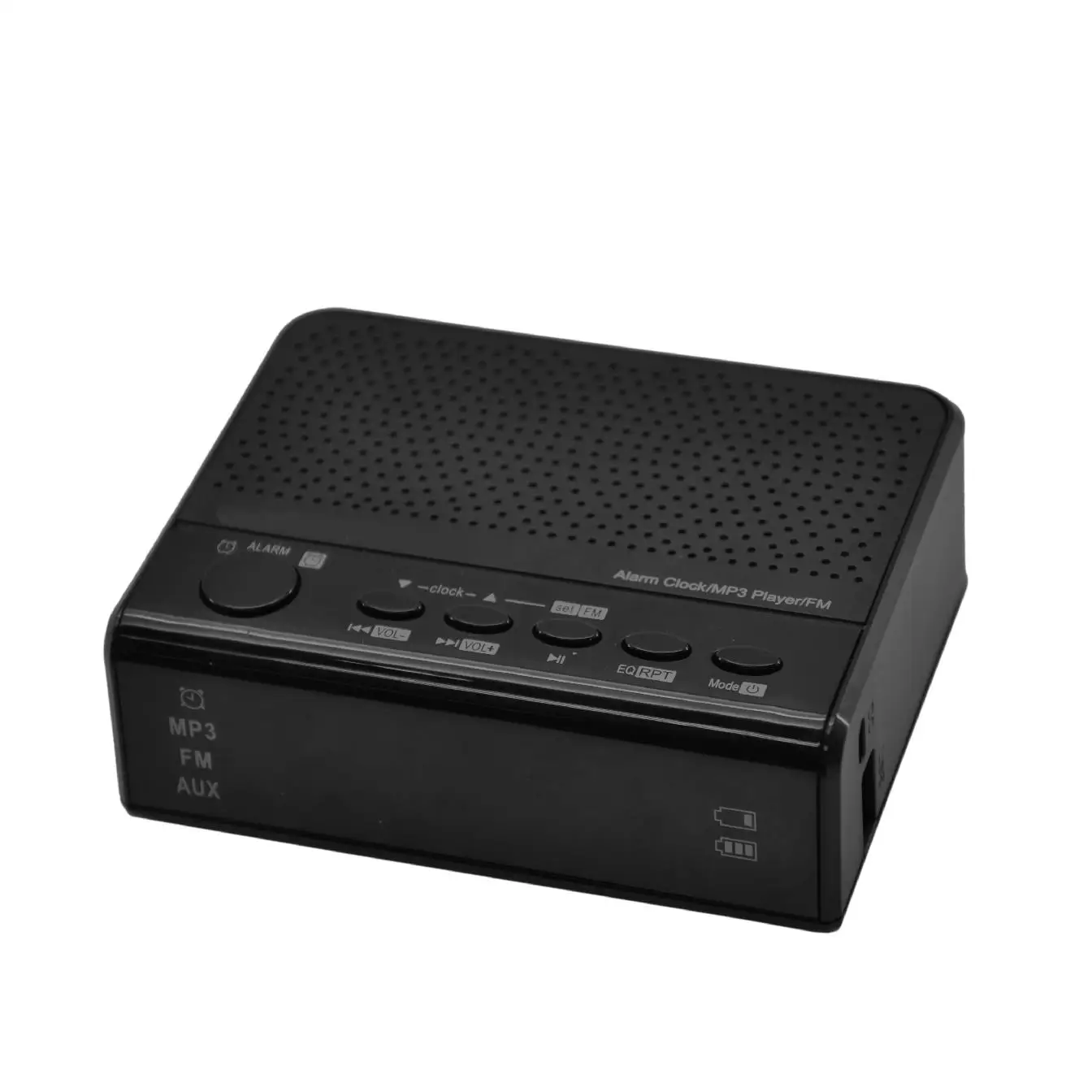 Modern Design Compact Digital Alarm Clock FM Radio with Dual Buzzer Snooze Sleep Function Red LED Time Display