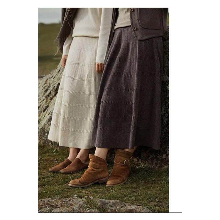 wholesale midi maxi winter cashmere sweater dress wool quality casual skirt