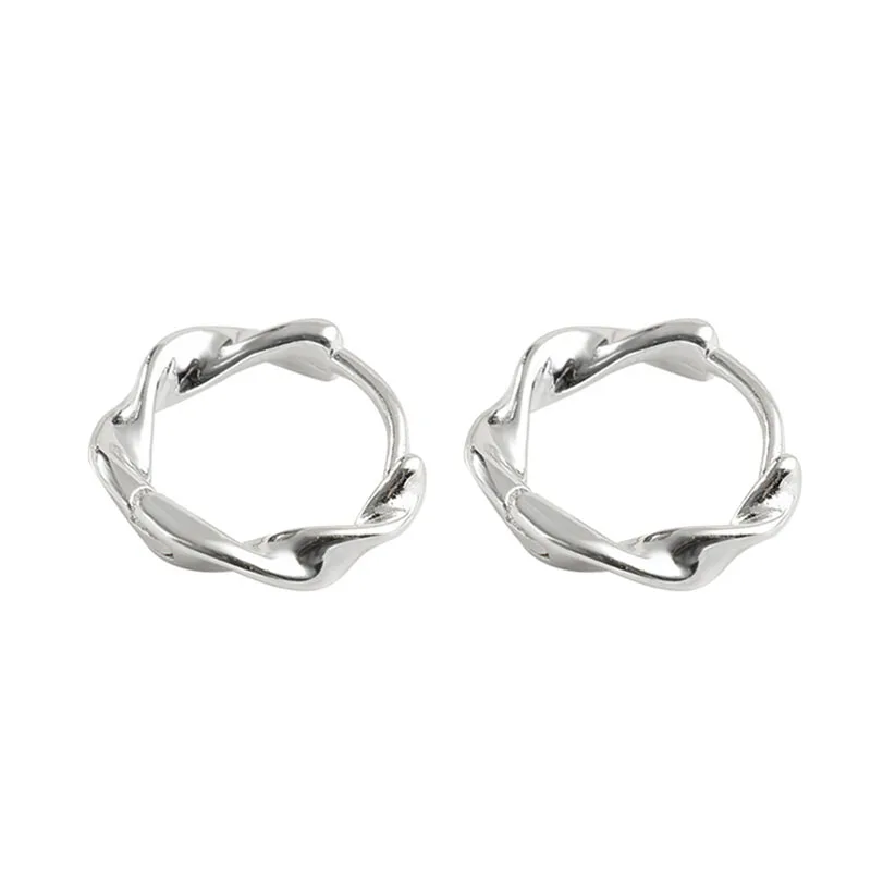 925 Sterling Silver Hot Sale Korean Twisted Earrings Simple Temperament Exquisite Semale Sexy Jewelry