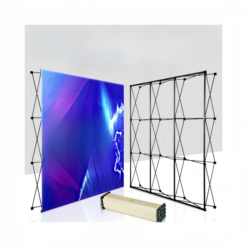 Tension Fabric Backdrop Pop Up Banner Trade Show Folding Popup Banner Advertising Exhibition Pop Up Banner
