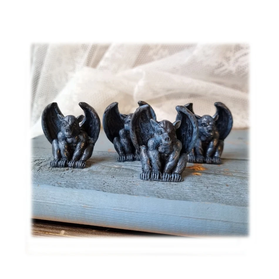 Miniature Gargoyle - Gothic Vampire Bat Gargoyle Statue Halloween Mythical Magic Fantasy  Dollhouse
