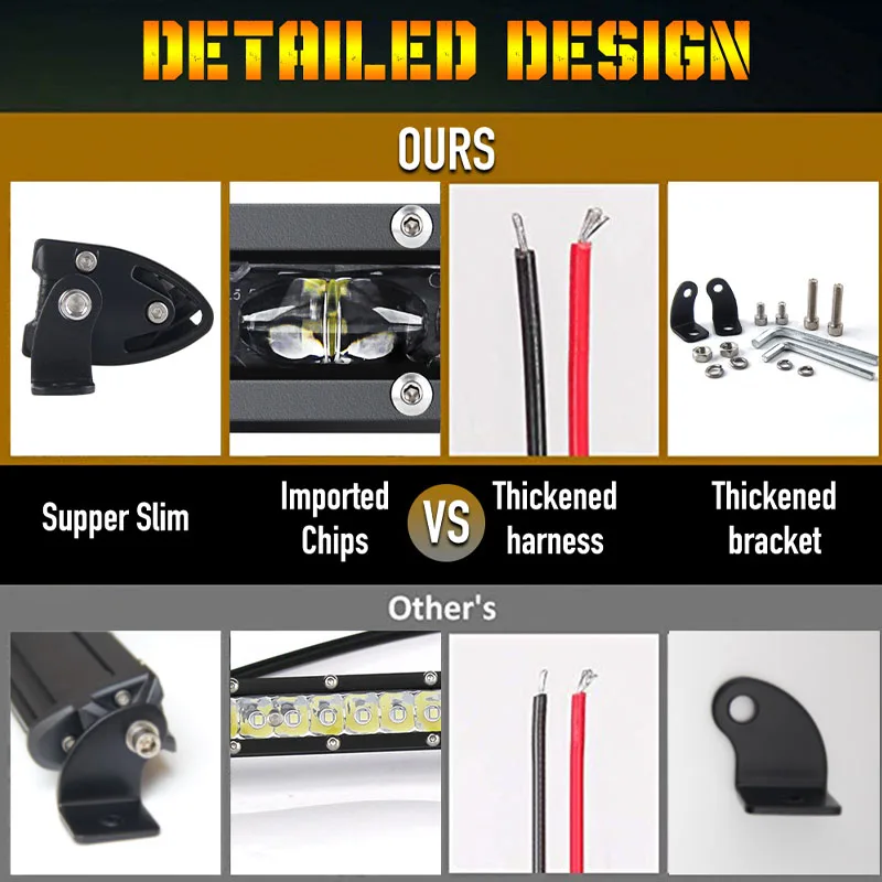 JHS super bright LED light bar 12V work lights auto accessories 14/32/38/50 Inch 4x4 240w offroad light bars for car