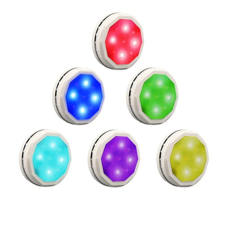 Ultrathin RGB Round USB Wardrobe Puck  Light Rechargeable Indoor Bookcase Display Cabinet Lighting Surface Mount Puck Light