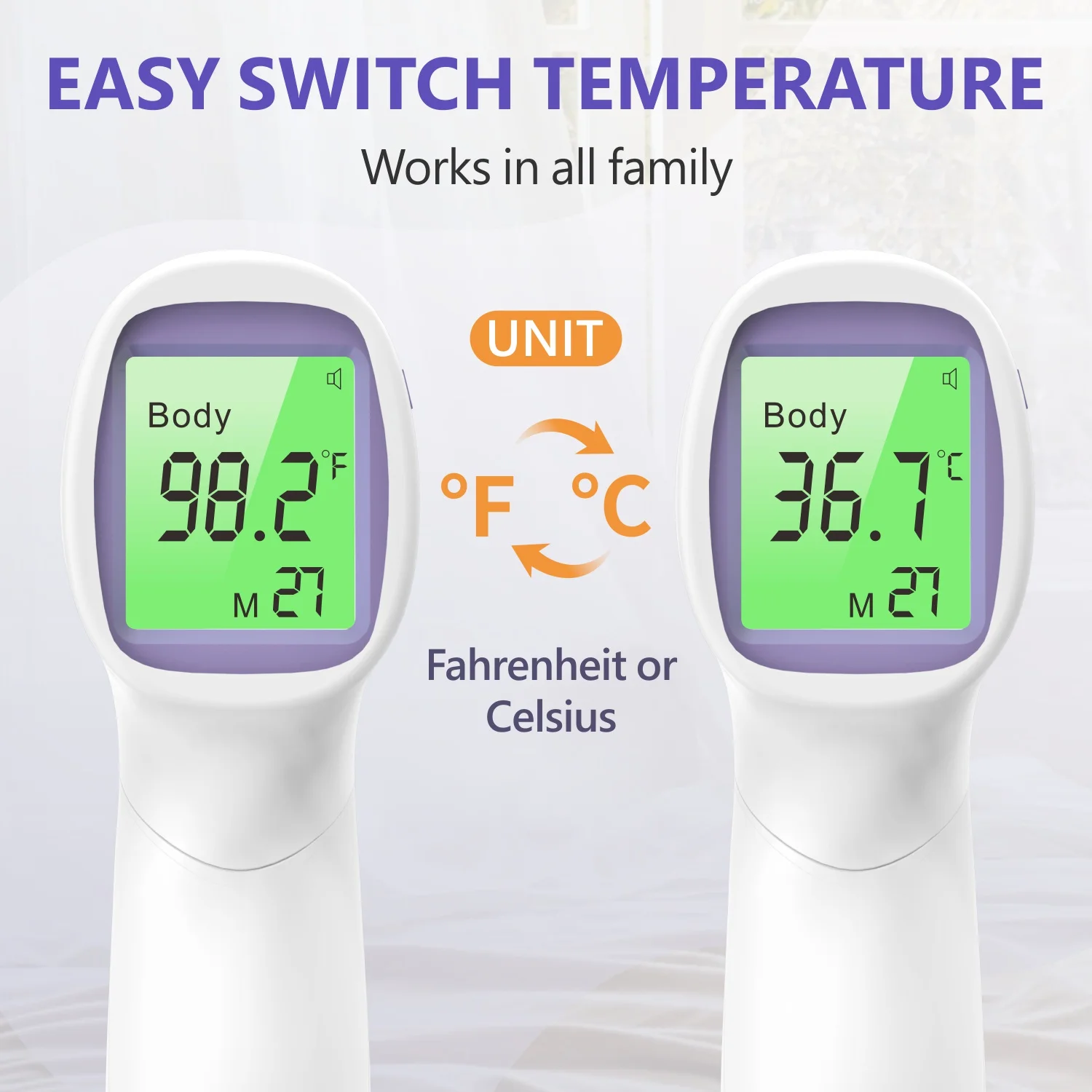 Digital Thermometer Device Temperature Measuring Instruments Room Temperature Gun handheld Fever Clinical IR Fever Forehead