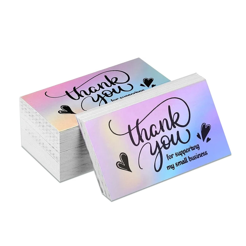 Luxury For Supporting My Small Business Glossy High Quality Card Purchase With Logo A6 Thank You Cards
