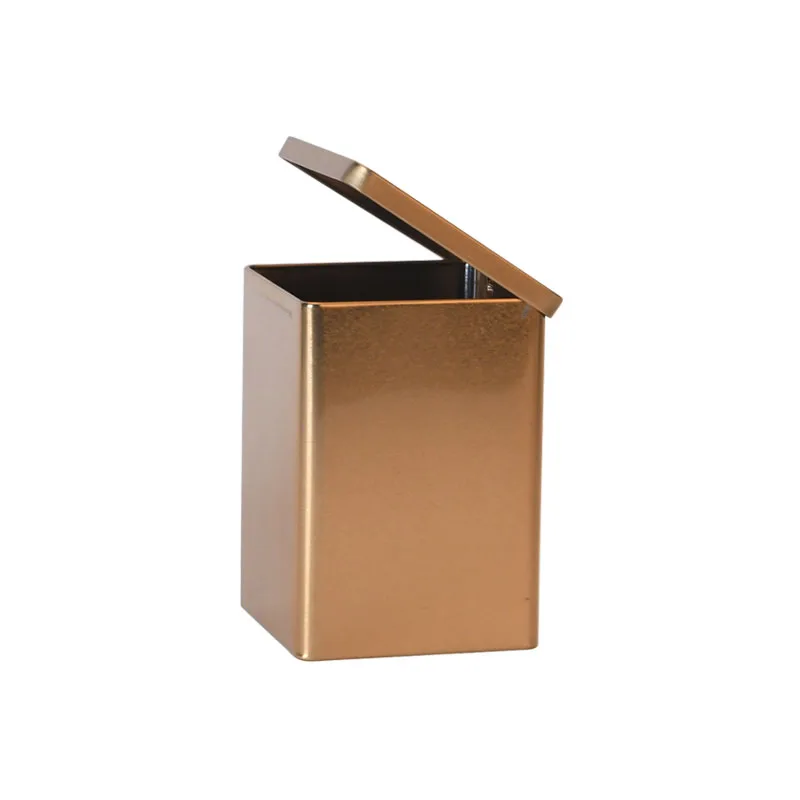 Customized Supplier Wholesale Rose Gold Big Square Tin Copper Cookie Candy Metal Can Coffee Packaging Tea Tins Boxes