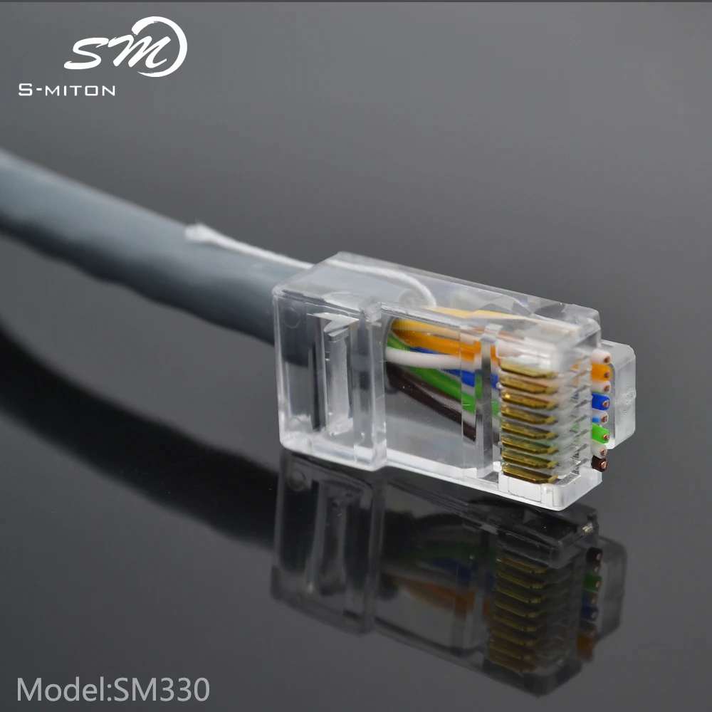  Прозрачный цвет 8 стержневой пробки EZ Ethernet короткие RJ11 RJ45 разъем