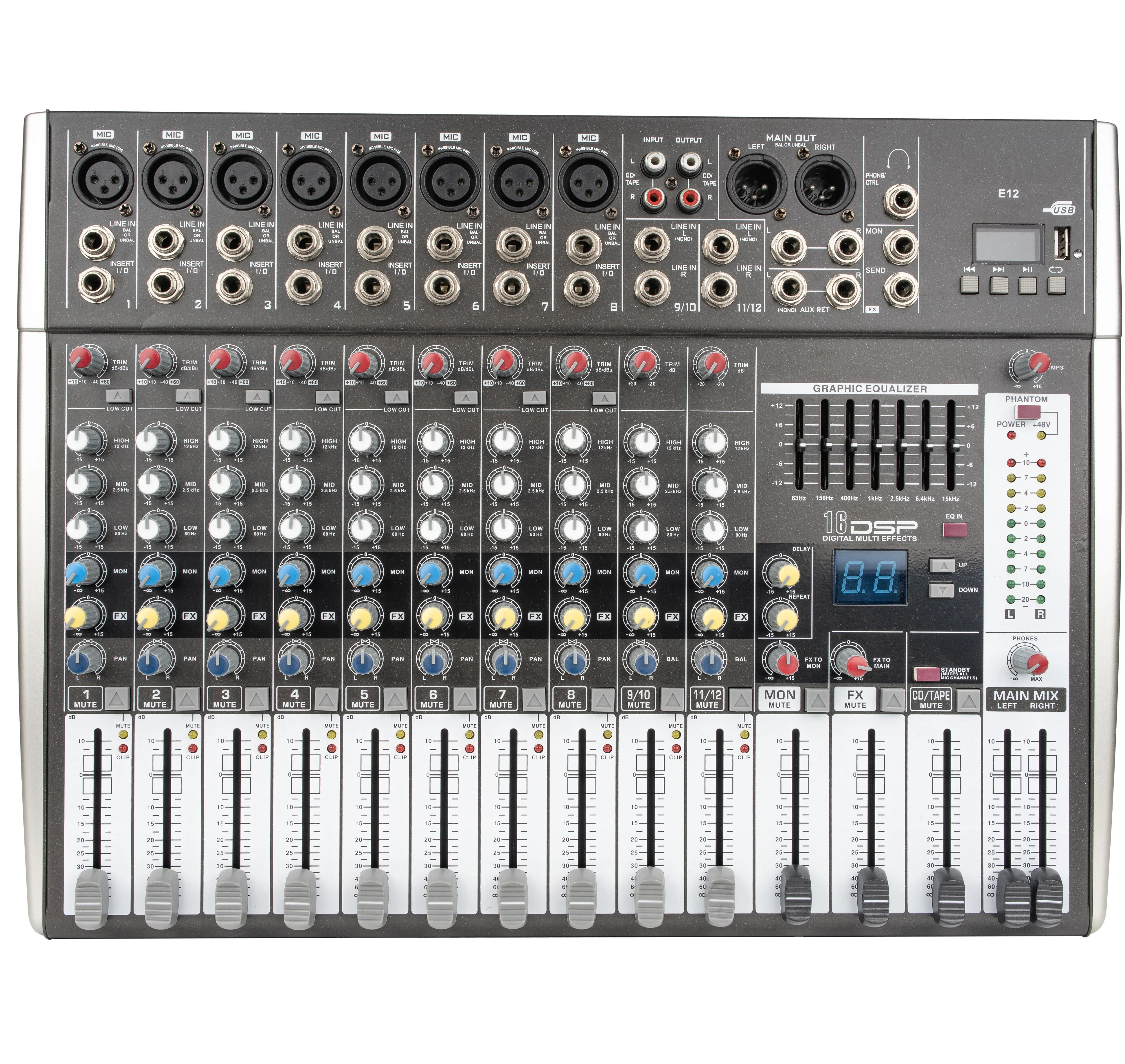 Профессиональный dj dijital аудио микшер 8 12 16-канальный консоль для контроллер домашняя система микширования звука сценическая производительность