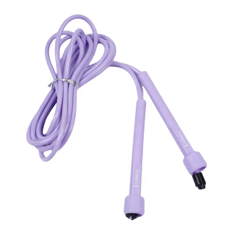 Customized Logo PVC Speed Jump Rope for Children Smart Fitness Training with Light PP Handles for Home Exercise & Gyms