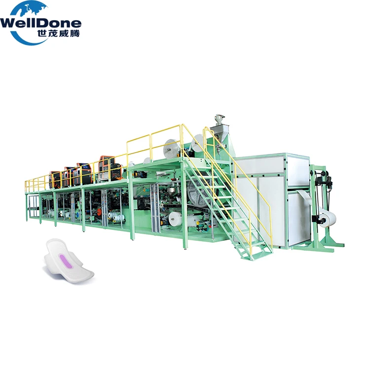 Disposal use sanitary pads and napkins making machine women with sanitary napkin incinetor machine