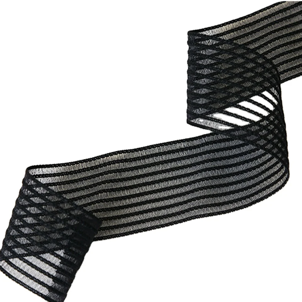 Sewing Stretching Elastic Band 40mm Width Black Lace Elastic Ribbon Waist Belt Underwear Garment DIY Accessories