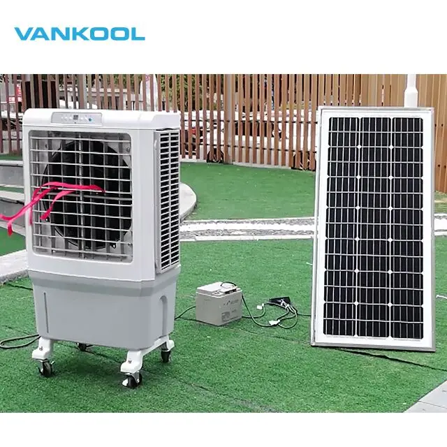 Солнечный Испарительный Вентилятор охлаждения болота 5000m3/h воздушный охладитель напольный Портативный испарительный