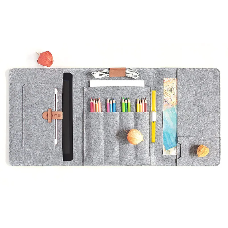 Wholesale Cute Cartoon Animal ChildrenSchool Stationery Zipper Pouch Felt Creative Plush Pencil Case Bag