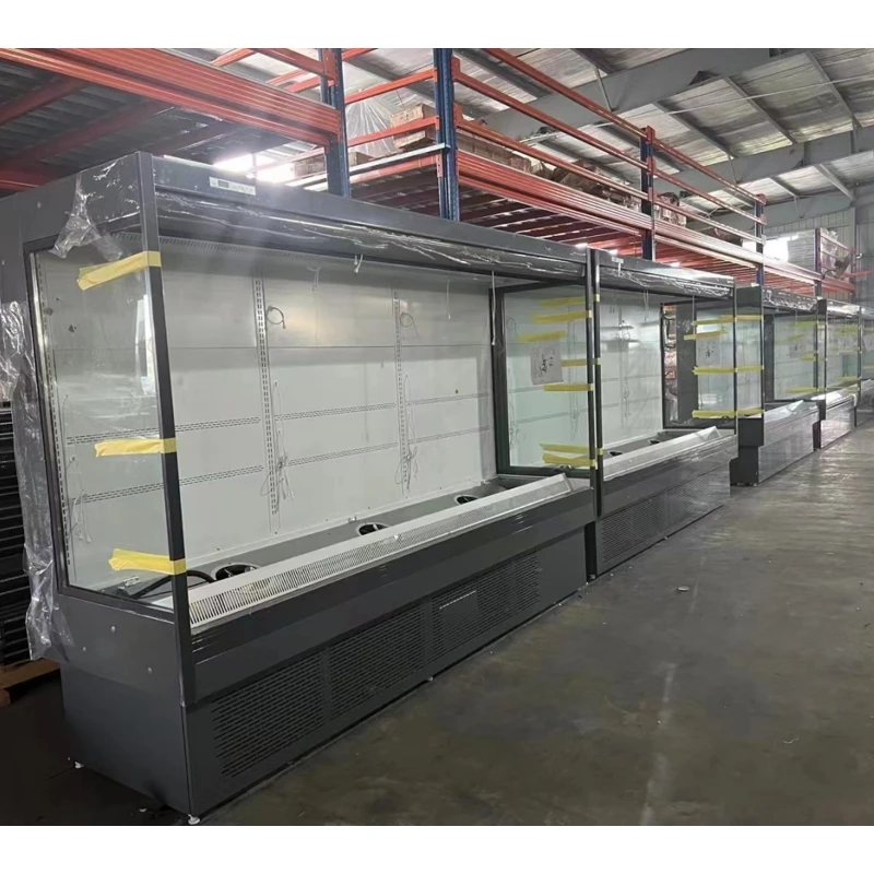 Supermarket 2.5m Large Refrigerated Showcase for Fruit Vegetable Display Freezer Chiller Commercial Air Curtain Refrigerator
