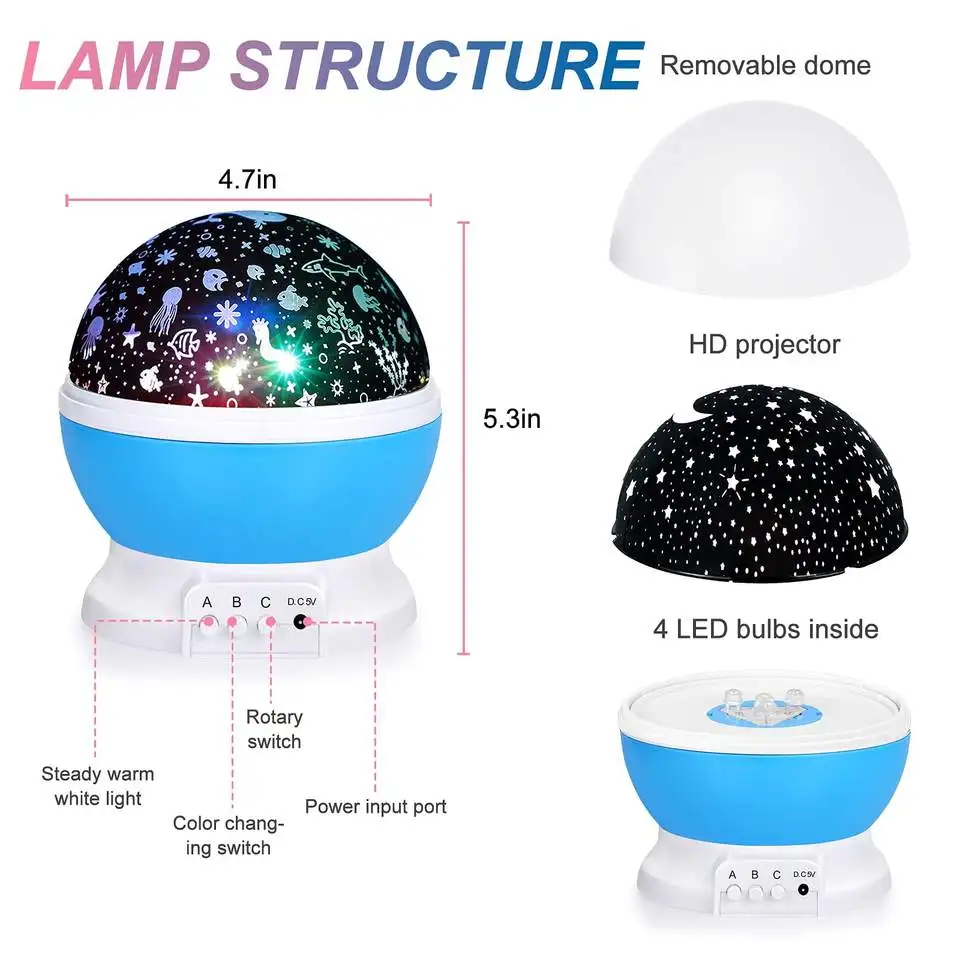 16 Old Factory TIANHUA Wholesale Multi-Color Rotatable Projection Lamp Ocean Wave Mini Star Light Galaxy Projector For Bedroom