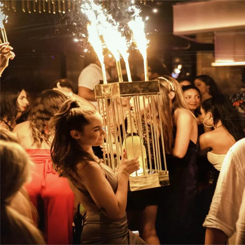 Индивидуальный логотип в форме клетки, многоцветная светодиодная бутылочка Glorifier для отдыха