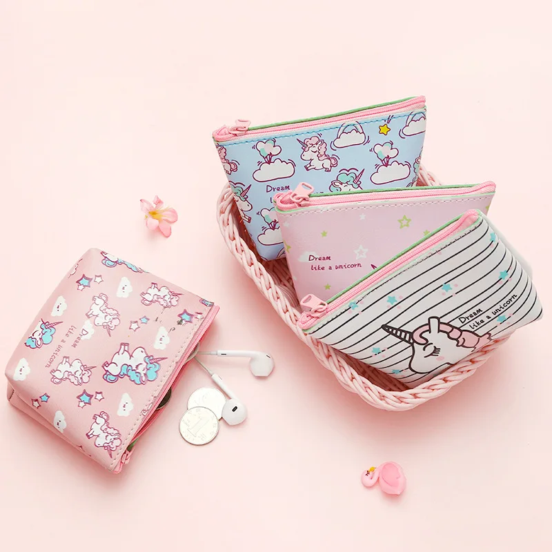 Wholesale Mini Backpack with Key Ring Multiple Styles Cute Storage Bag Portable Unicorn Pattern PU Coin Purses