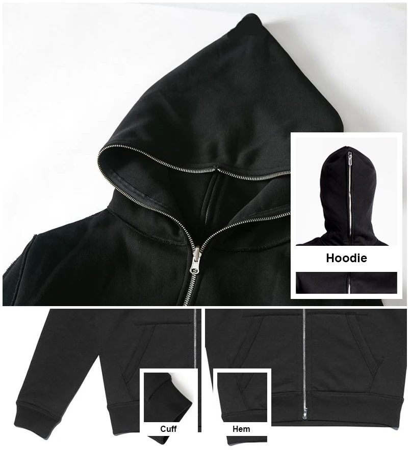 Custom Full Face Zip Up Hoodies With Custom Printed Logo Men Cotton Fleece Street Fashion Best Selling Full Zipper Hoodie