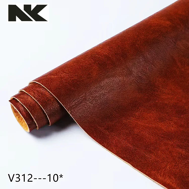 V312  1.2mm Crazy Horse Two Colors Tone Semi - PU Synthetic Leather for brief cases ,  handbags , shoes,sofas