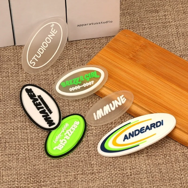 Custom Shape Logo PVC Soft Rubber Badge 3D 2D Silicone TPU Label For Clothing Bag