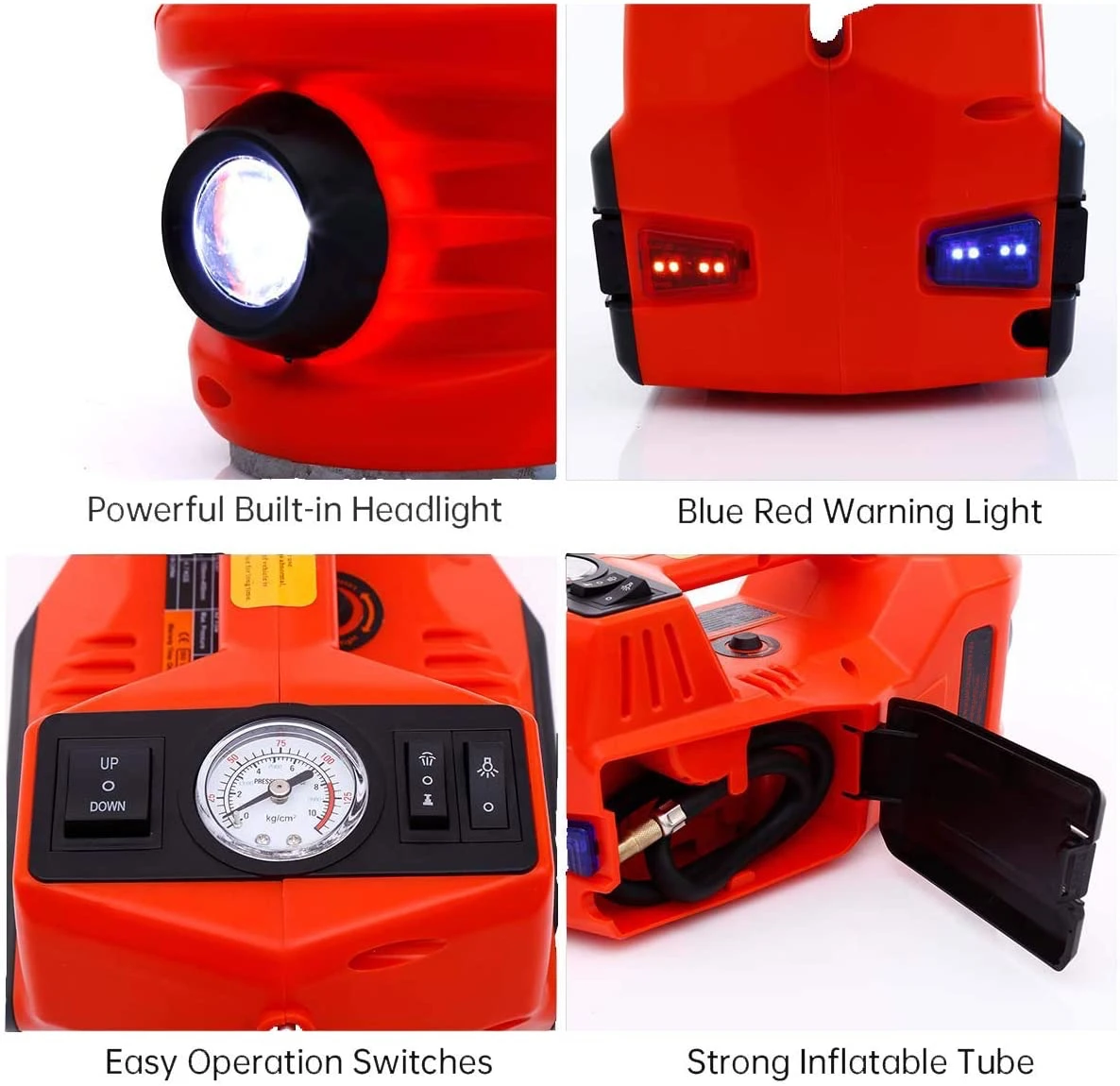 High Quality CE ISO 3Tons 12V Portable Long Stroke Durable Electric Car Hydraulic Jack With Impact Wrench for Quick Replace Tire