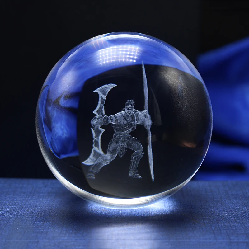Custom Animation Game Character Design Laser Engraving LOL Dragon Ball Super 3D Crystal Ball Toys