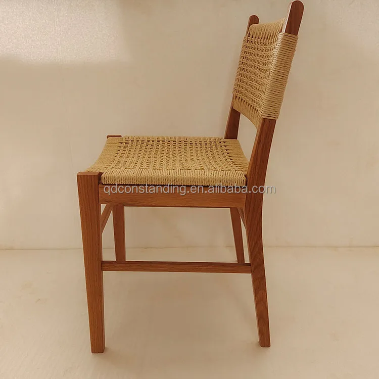 Cheapest Price French Style Natural Paper Cord Woven Dining Room Furniture Chairs