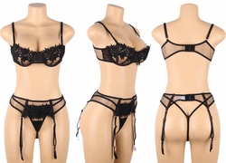 Оптовая продажа, эротический прозрачный костюм большого размера, сетчатый кружевной красный комплект из двух предметов, суперсексуальное нижнее белье