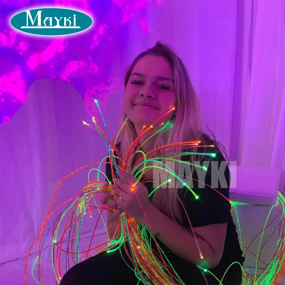 Handheld Multicolor Sensory Bundle UV Sensory Optic Fiber Lighting Kits Toys for Autism Children