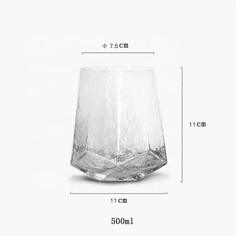 Home Hammered Wedding Luxury Drinkware Goblet Creative Glass Cups Bar Diamond Red Wine Glasses