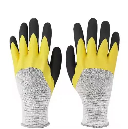 Factory nylon wear-resistant and slip-resistant butyl-acrylate construction site work at sea labor protection gloves wholesale