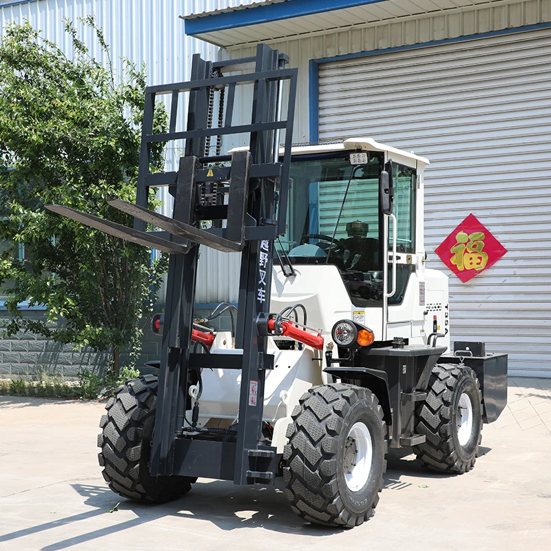  China 2.5 3 3.5 4 5 6 7 Ton Forklift Off Road 4WD 4x4 All Rough Terrain Diesel Truck Price for