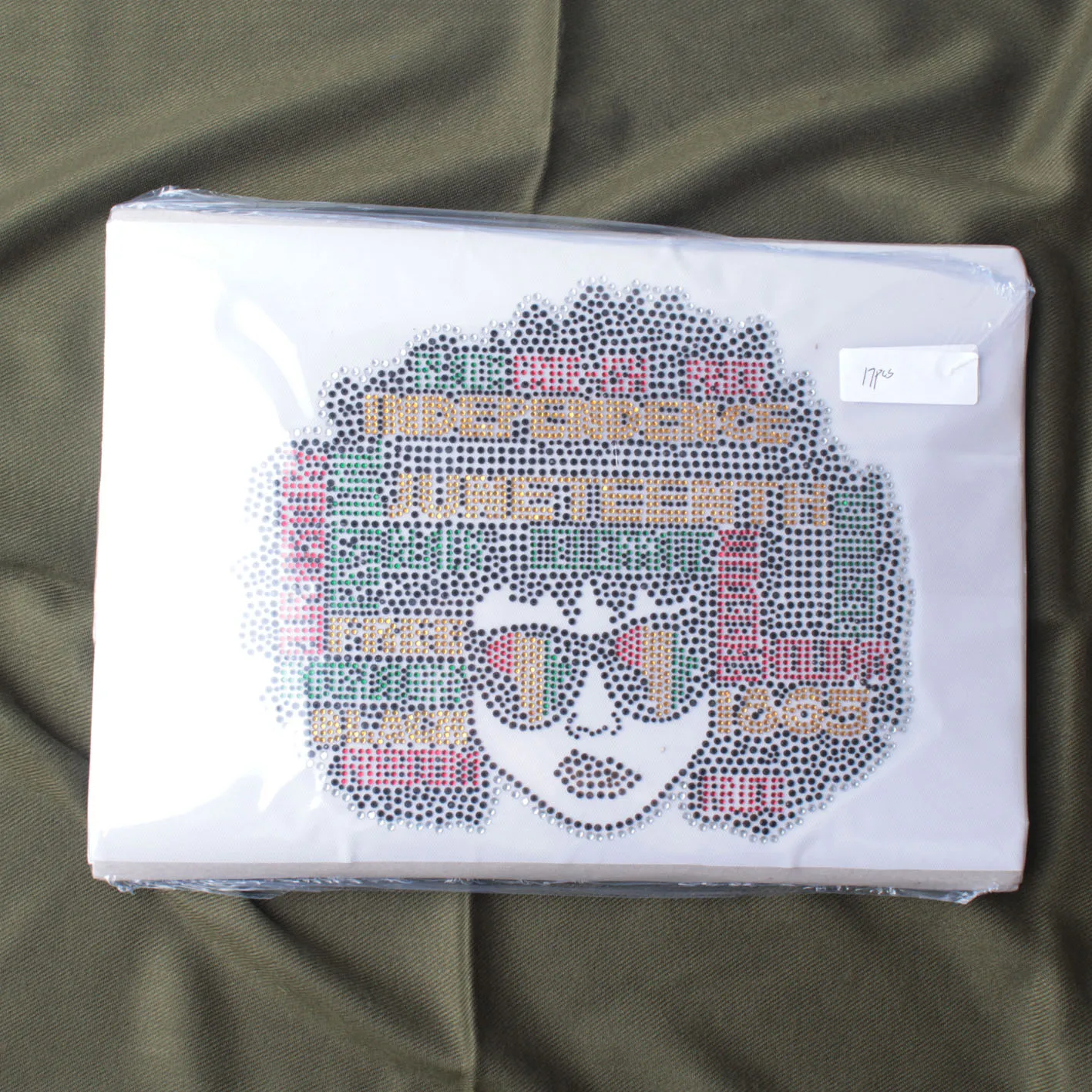 Afro Girl Rhinestone Transfer Wholesale Women Design Heat Transfer Rhinestone For Garment