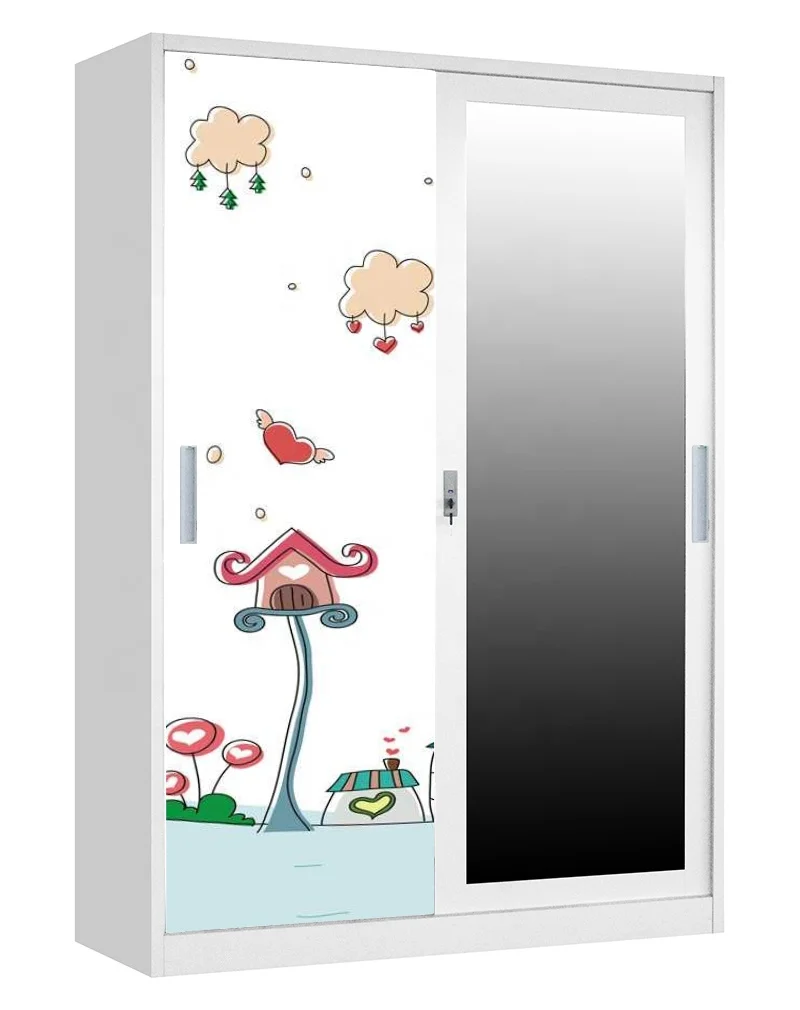 Wholesale Bedroom Furniture Modern Sliding Door Children Steel Wardrobe kids wardrobes