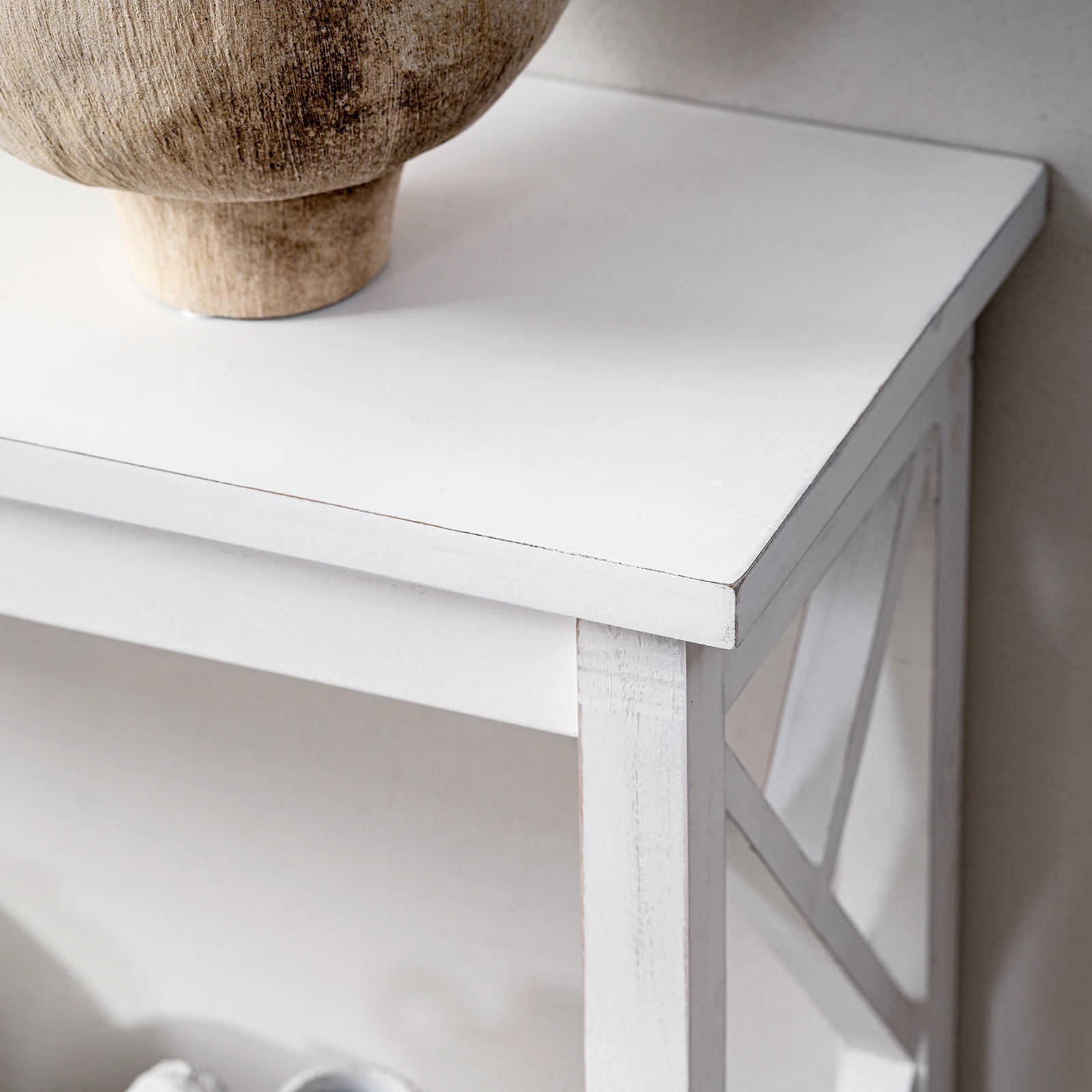 Modern Living Room Furniture White Hallway Side Table Wood Narrow Console Table With Shelf