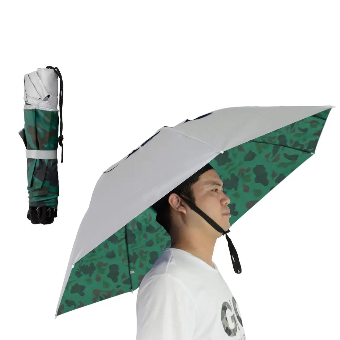 Factory Direct Rain Or Shine Waterproof Fishing Umbrella Hat Ensures Dry Fishing Adventures