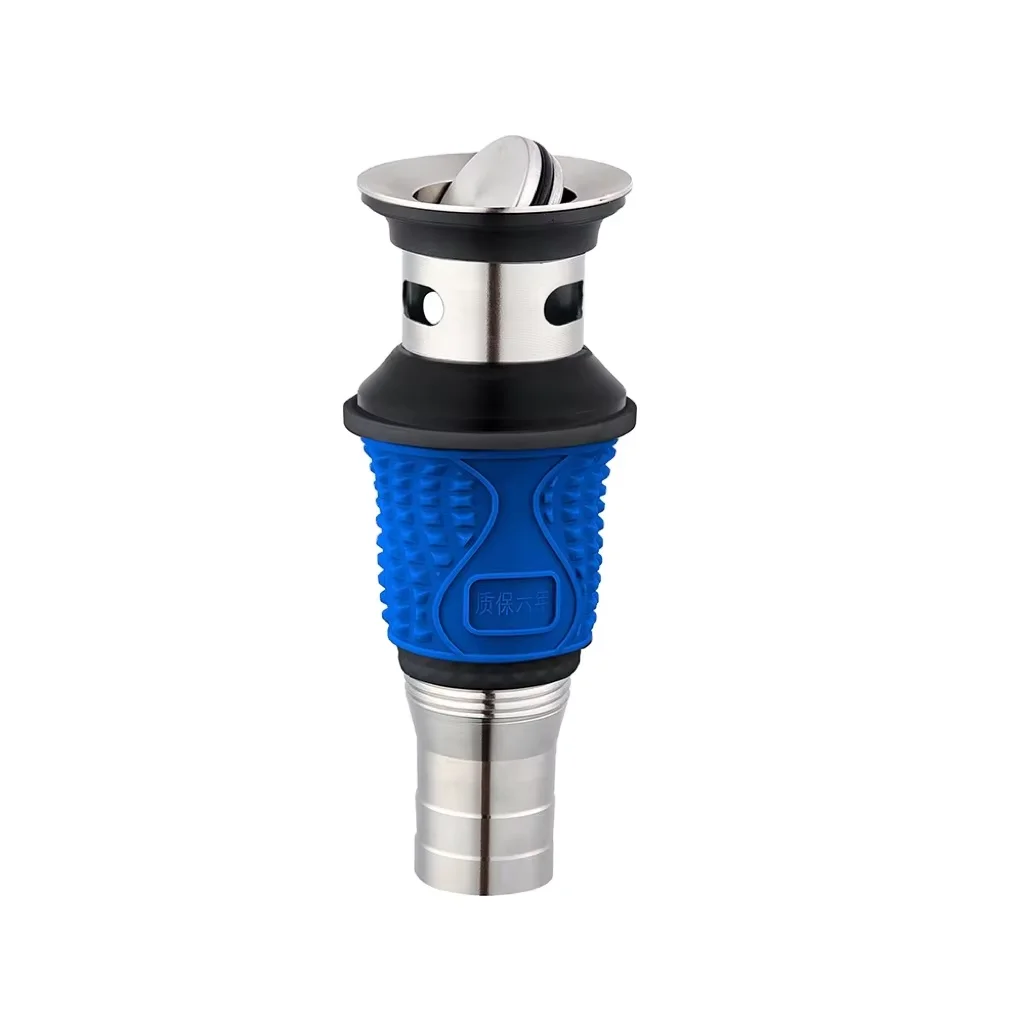 Modern 80mm Outer Diameter Stainless Steel Basin Sink Drain Strainer Plastic Waste Stopper Plug Bathroom Accessories Accessory