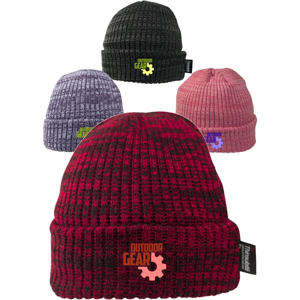 
3M Thinsulate Marble Beanies With Fleece Lining 