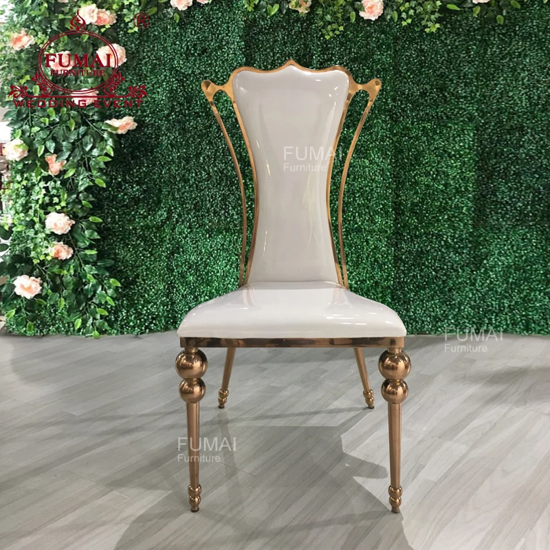 PU leather modern wedding banque baroque high back chair for sale