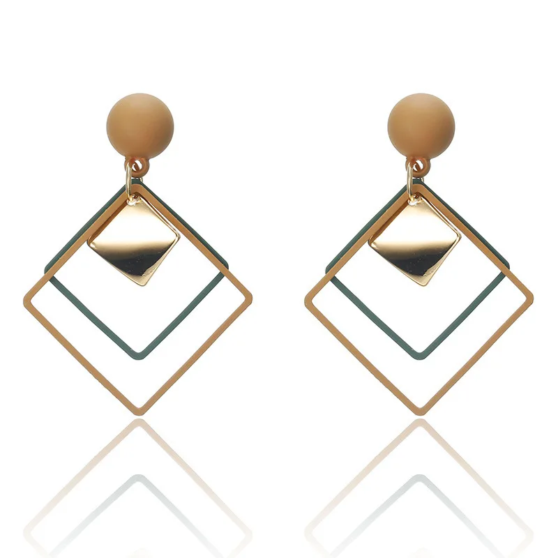Модные новые женские ювелирные изделия для вечеринок и свадеб серьги женские квадратные акриловые висячие серьги