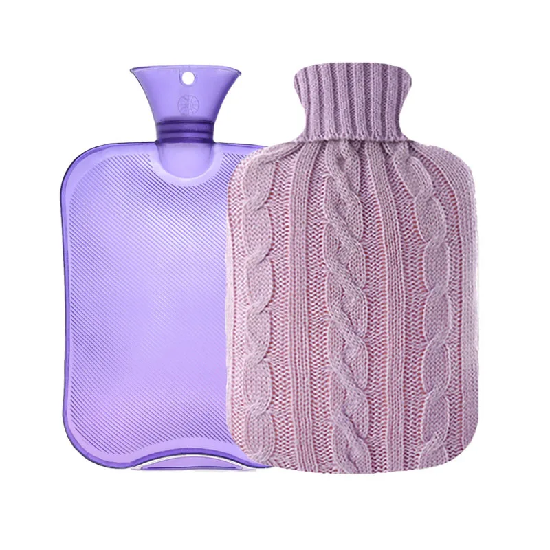 Бутылка для горячей воды с крышкой и тканевой сумкой, 1 л/2 л, сумка для горячей воды из ПВХ для шеи, плеча, рук, ног, подогреватель, менструальные судороги