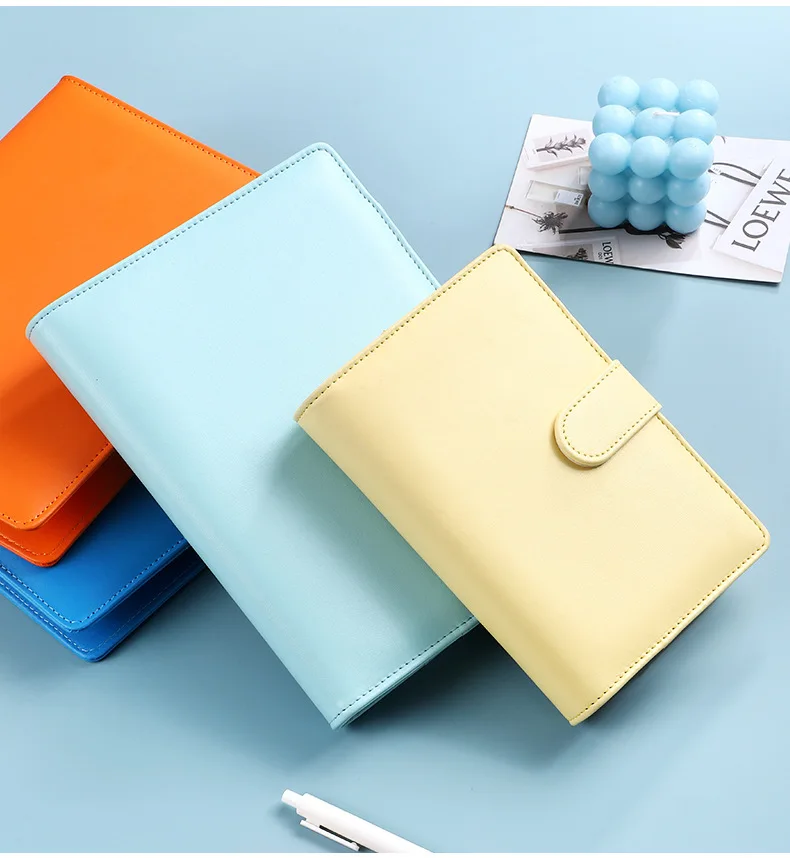 HongShun pu leather planner organizer cute notebook custom planner A5 macaron a6 binder budget binder with cash envelopes
