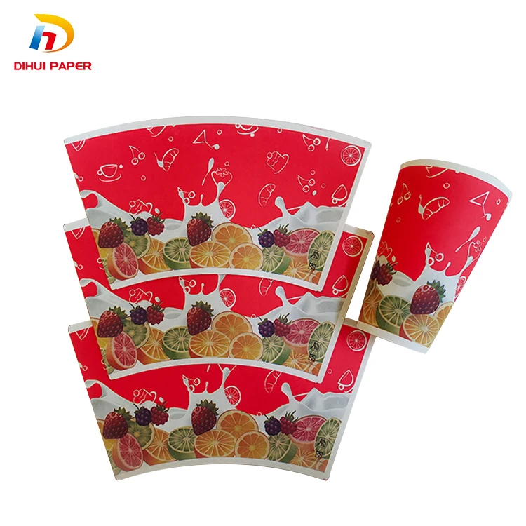 Paper Cup Raw Material Food Grade Flexo Printing PE Coated Paper Cup Fan