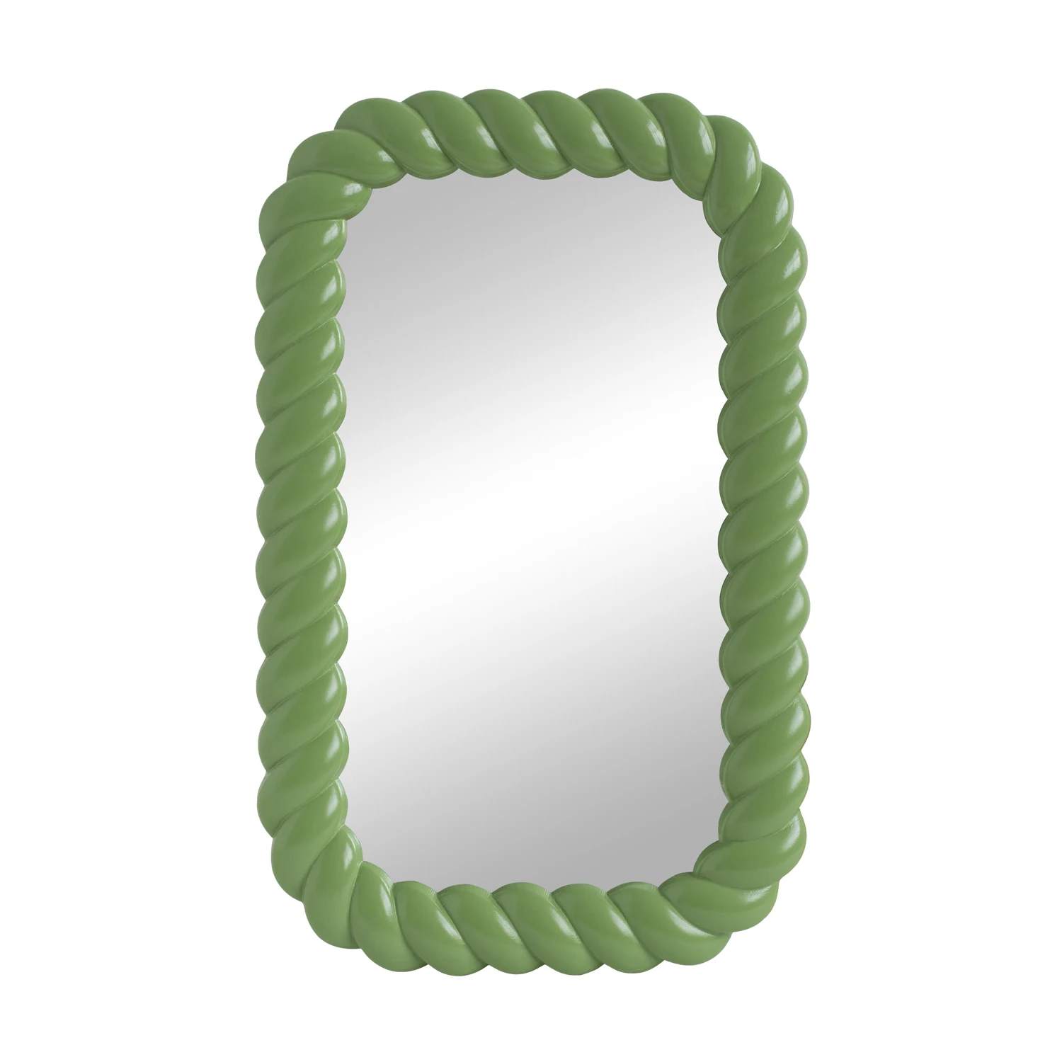 New Designs Twisted Rope rectangle Mirror Pastel Green Home Decor Mirror for Wall Decor