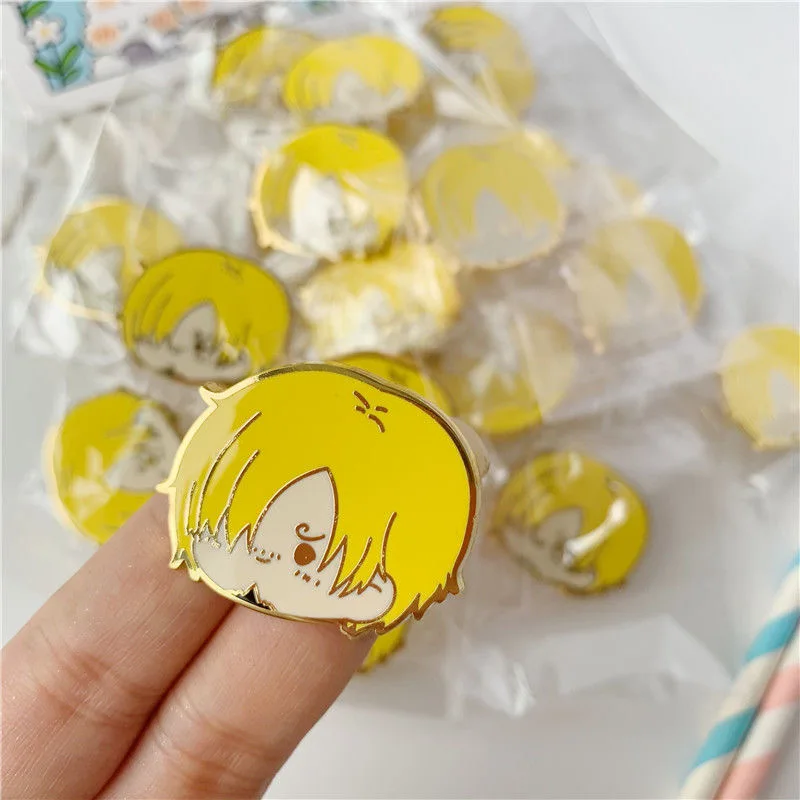 High Quality Animation Wearable Pirate King Cute Lapel Metal Badge Pin