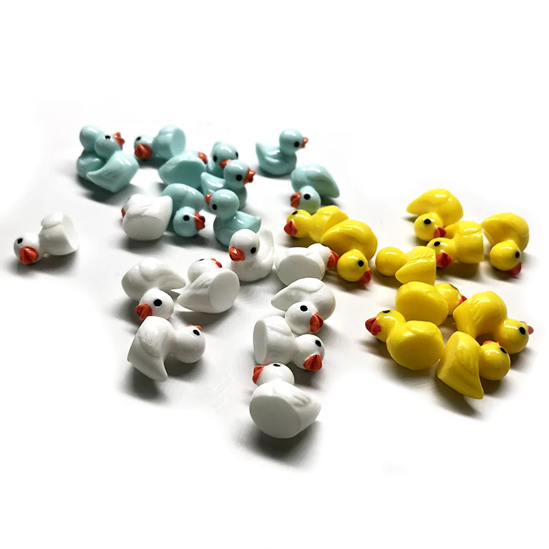 10pcs-1.8cm Mini Duck 3D Resin Craft Decorative Garden Miniature Ornament,DIY Decoration Toy Accessory Kawaii